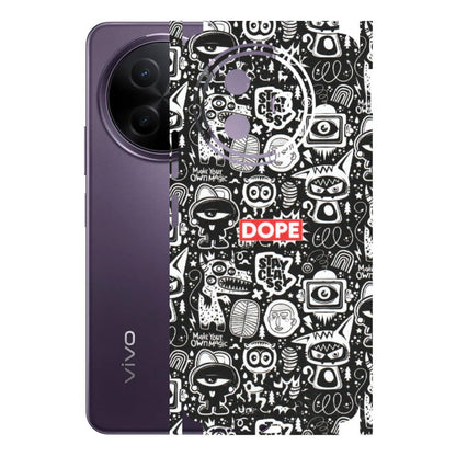 VIVO Y Series Phone Skins (All Models) - Dope Stay Classy Black Doodles - Matte Finish (M-126) Vivo Y39 5G