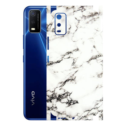 VIVO Y Series Phone Skins (All Models) - Black and White Marble Texture - 3D Embossed Finish (L-124) Vivo Y3S