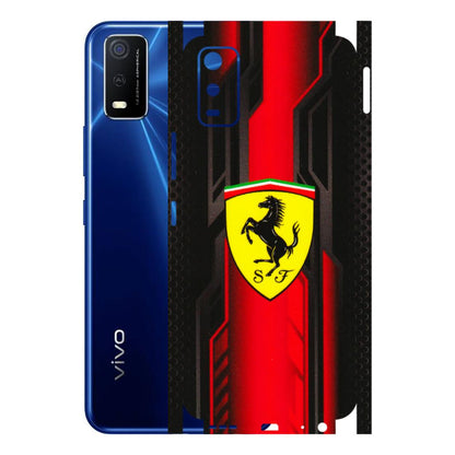 VIVO Y Series Phone Skins (All Models) - Black Ferrari Logo - 3D Embossed Finish (L-253) Vivo Y3S