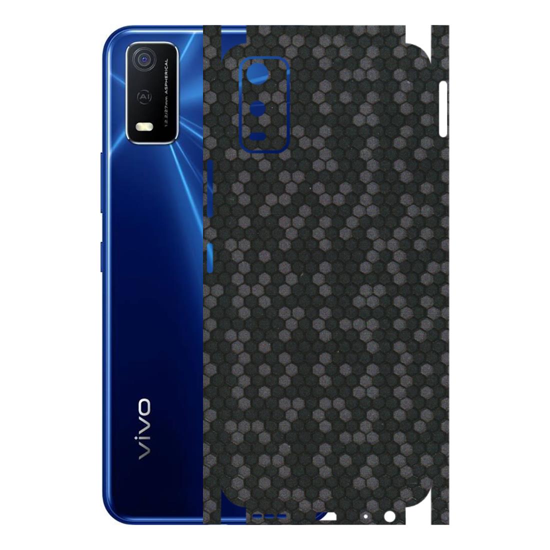 VIVO Y Series Phone Skins (All Models) - Black Grey Honeycomb Sober - 3D Embossed Finish (L-85) Vivo Y3S
