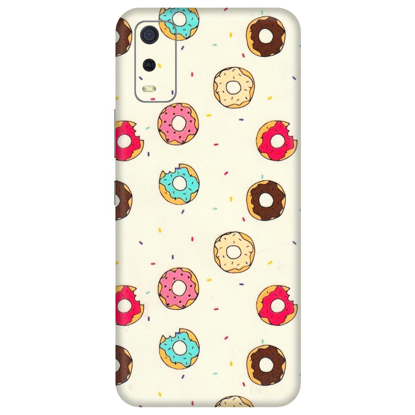 VIVO Y Series Phone Skins (All Models) - Mini Donuts Doodle Art - 3D Embossed Finish (L-122) Vivo Y3S