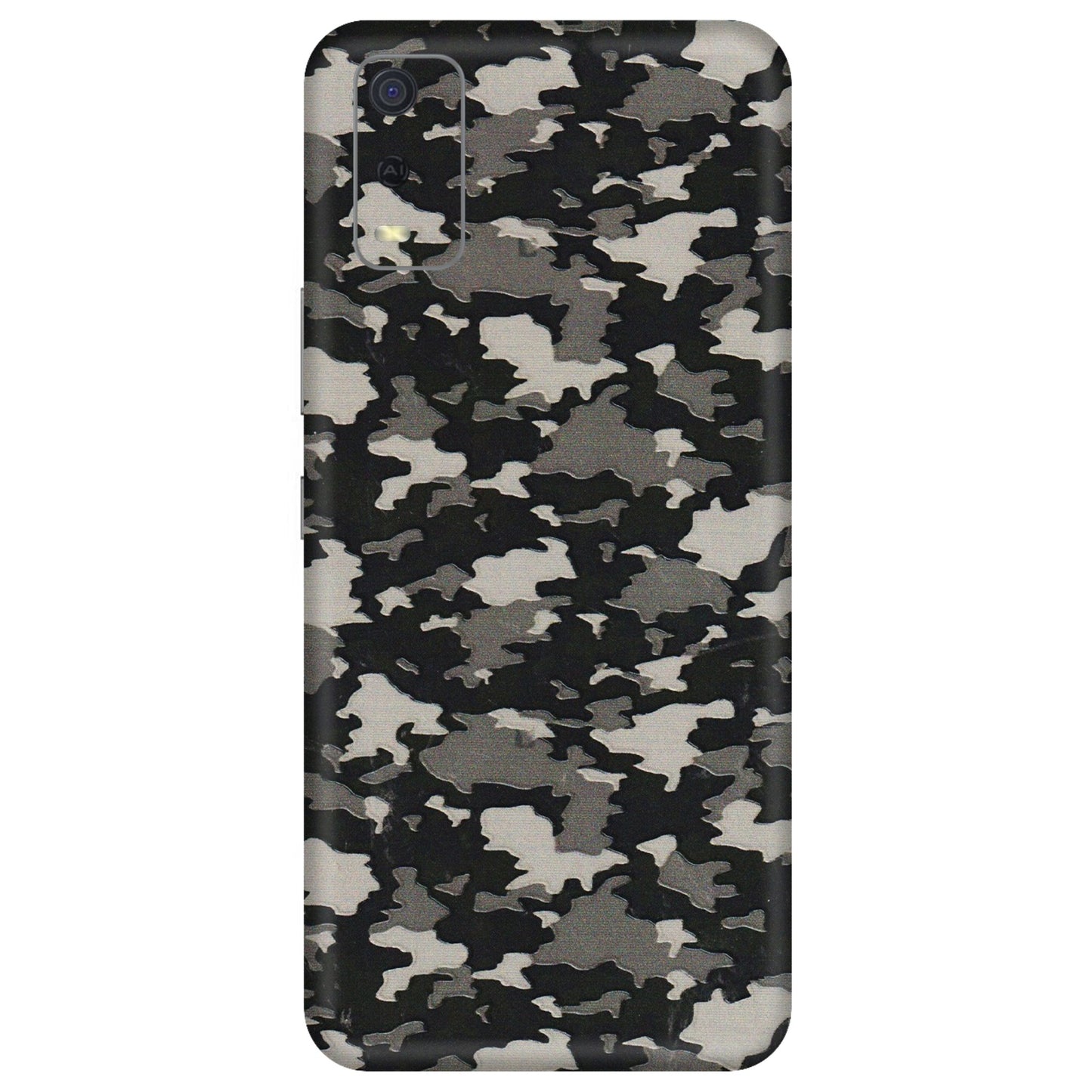 VIVO Y Series Phone Skins (All Models) - Black/Grey Camoflaunge - 3D Embossed Finish (L-142) Vivo Y3S