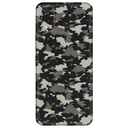 VIVO Y Series Phone Skins (All Models) - Black/Grey Camoflaunge - 3D Embossed Finish (L-142) Vivo Y3S