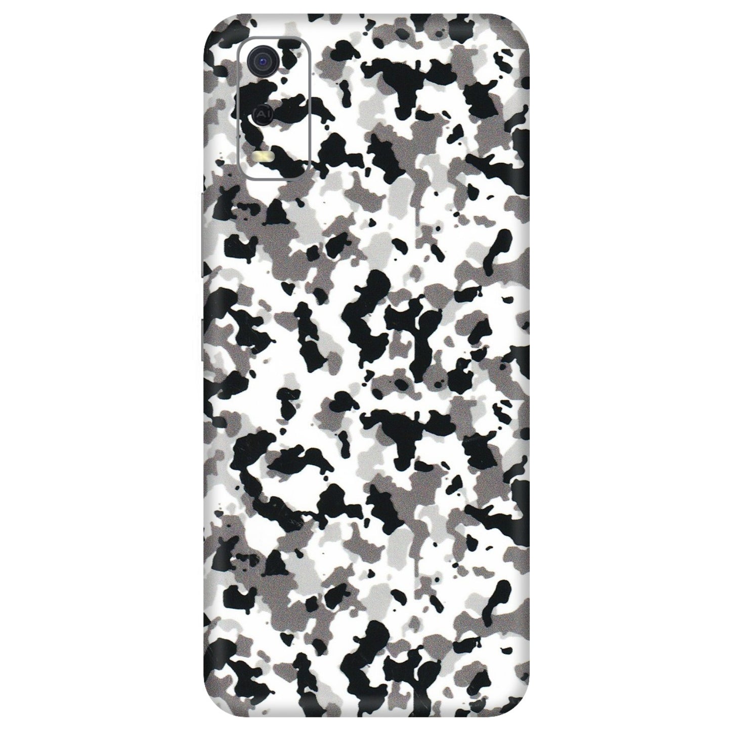 VIVO Y Series Phone Skins (All Models) - White Black Camouflage - 3D Embossed Finish (L-18) Vivo Y3S