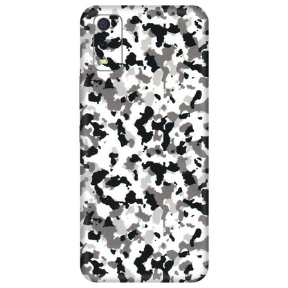 VIVO Y Series Phone Skins (All Models) - White Black Camouflage - 3D Embossed Finish (L-18) Vivo Y3S