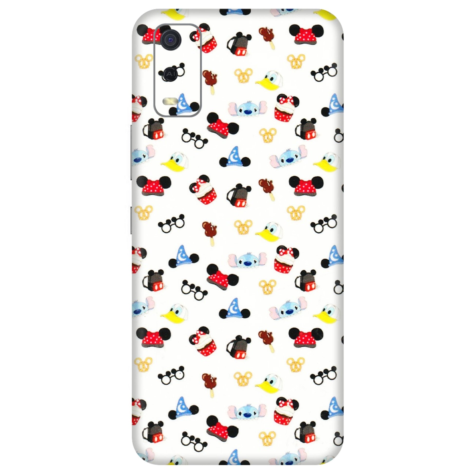 VIVO Y Series Phone Skins (All Models) - Minnie Mouse & Donald Doodles s - 3D Embossed Finish (L-194) Vivo Y3S