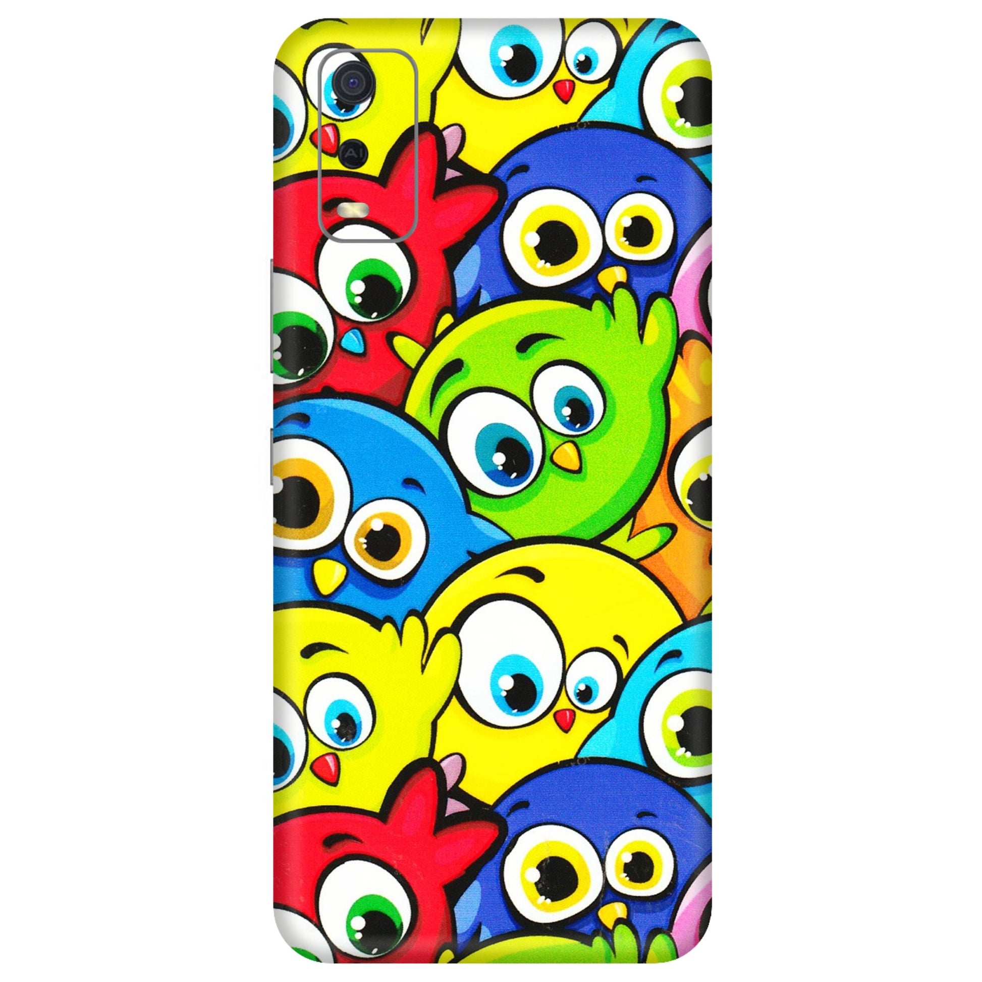 VIVO Y Series Phone Skins (All Models) - Cute Fluffy Birds - 3D Embossed Finish (L-213) Vivo Y3S