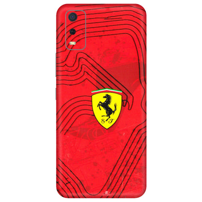 VIVO Y Series Phone Skins (All Models) - Red Ferrari Logo Stylish - 3D Embossed Finish (L-238) Vivo Y3S