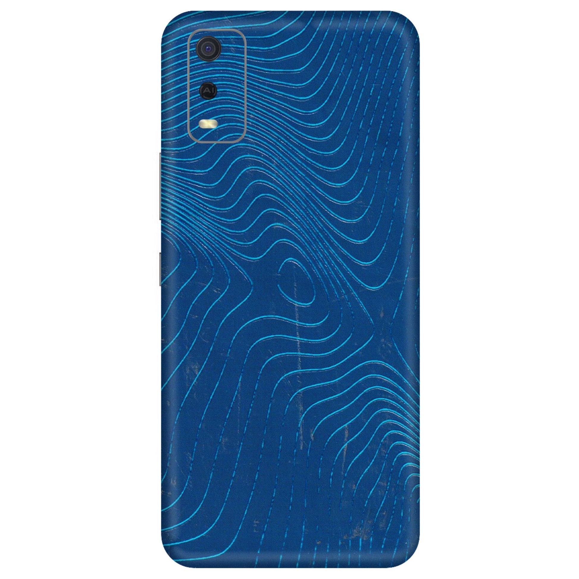 VIVO Y Series Phone Skins (All Models) - Abstract Blue Line Map - 3D Embossed Finish (L-272) Vivo Y3S