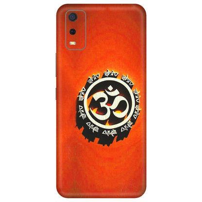 VIVO Y Series Phone Skins (All Models) - Aum Shiv Orange - 3D Embossed Finish (L-32) Vivo Y3S