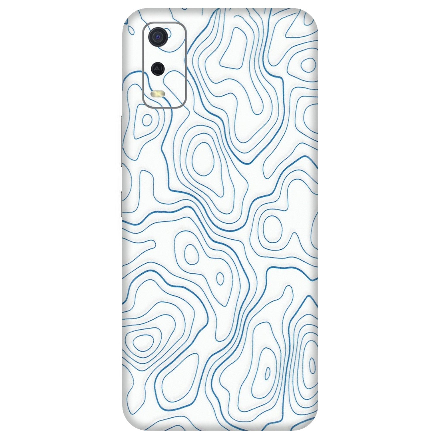 VIVO Y Series Phone Skins (All Models) - Blue And White Swirls - Matte Finish (M-139) Vivo Y3S