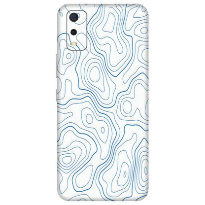 VIVO Y Series Phone Skins (All Models) - Blue And White Swirls - Matte Finish (M-139) Vivo Y3S