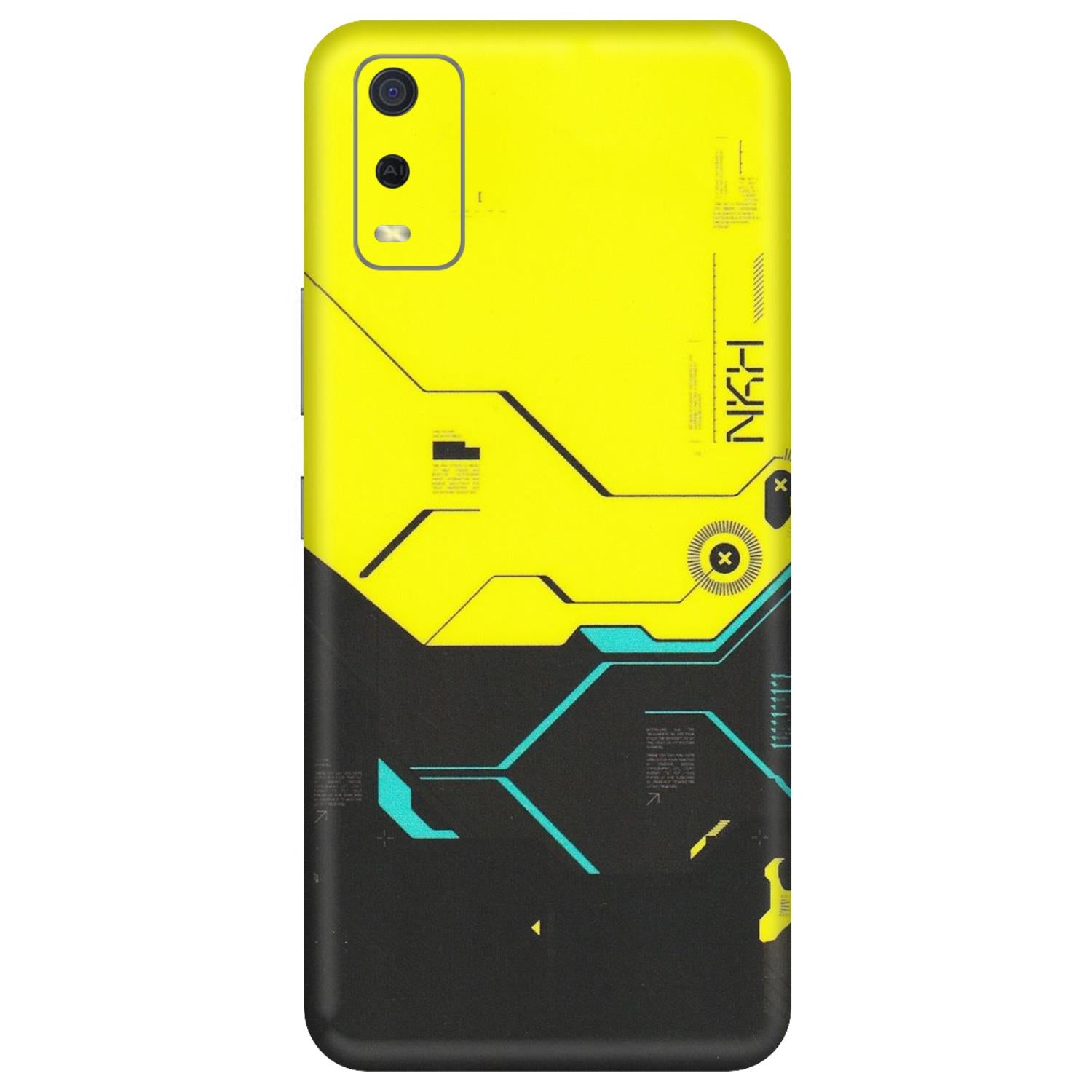 VIVO Y Series Phone Skins (All Models) - Black Yellow Technica - Matte Finish (M-53) Vivo Y3S