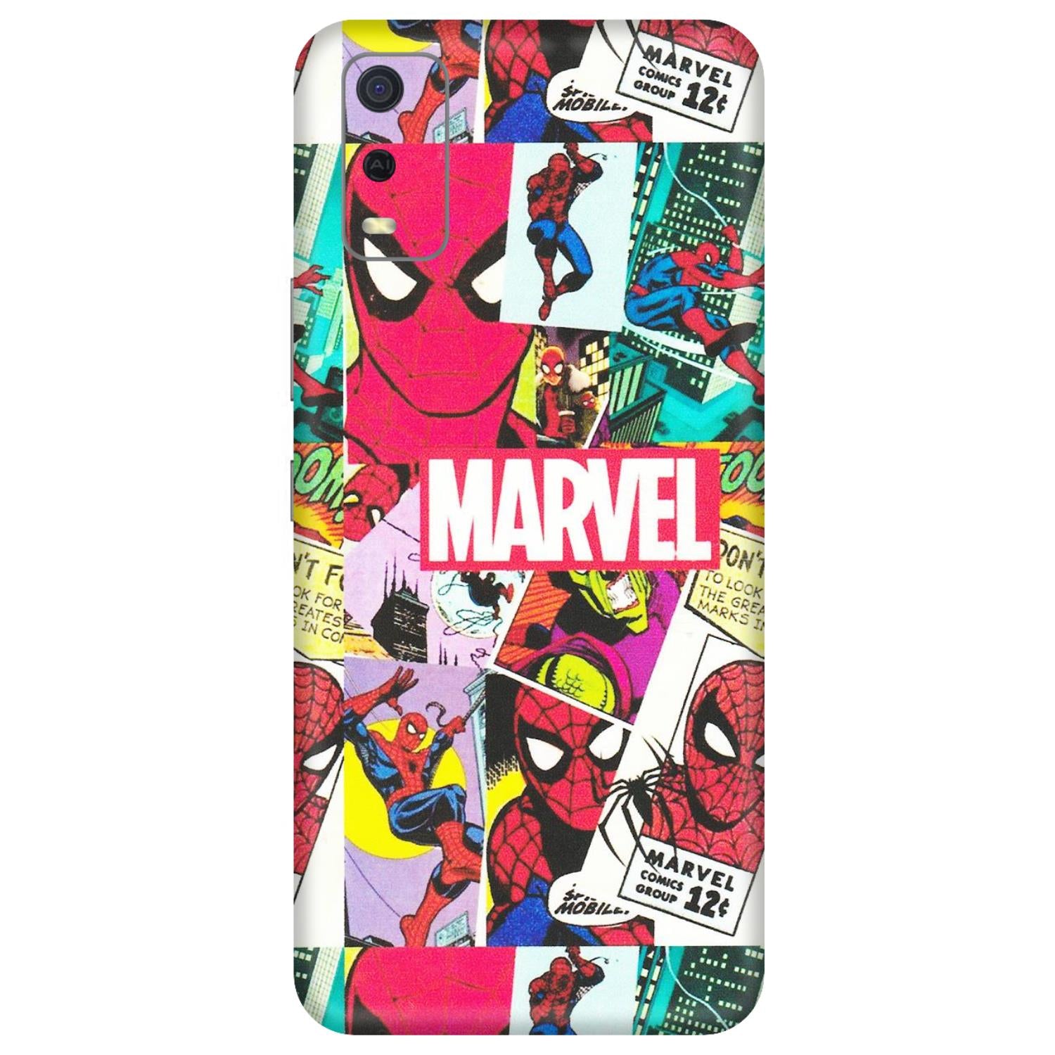 VIVO Y Series Phone Skins (All Models) - Marvel Comic Spiderman Grafitti - Matte Finish (M-72) Vivo Y3S