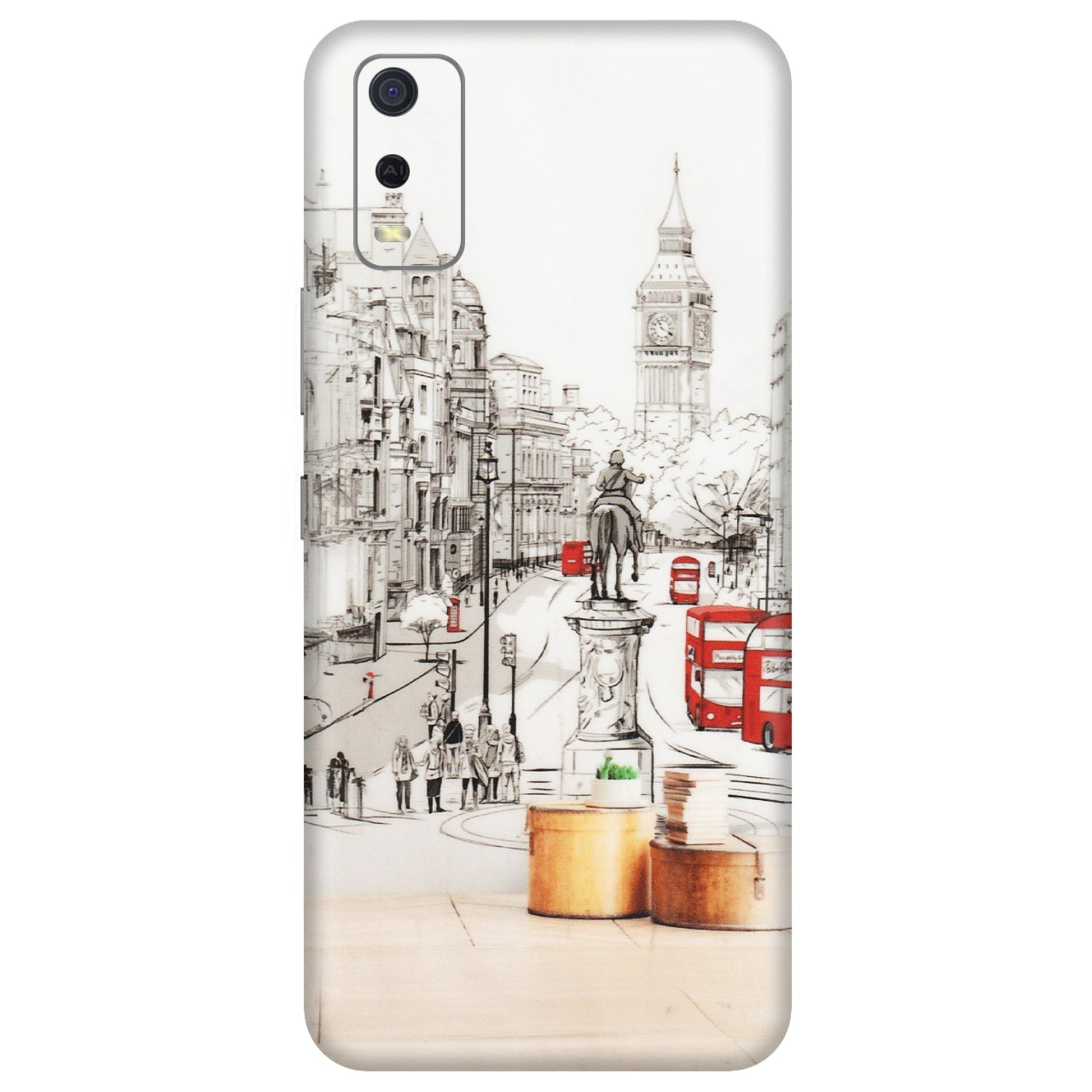 VIVO Y Series Phone Skins (All Models) - London Street - Transparent Finish (T-02) Vivo Y3S