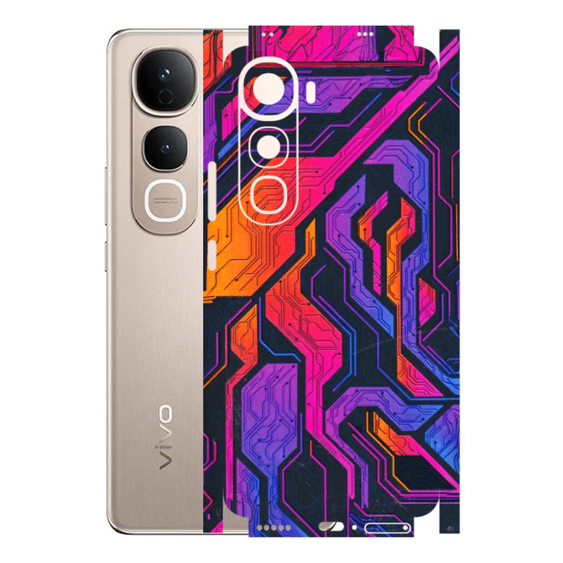 VIVO Y Series Phone Skins (All Models) - Tech Circuits Futuristic - 3D Embossed Finish (L-07) Vivo Y400 5G