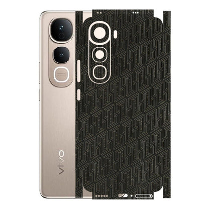 VIVO Y Series Phone Skins (All Models) - Black Abstract Pattern - 3D Embossed Finish (L-117) Vivo Y400 5G