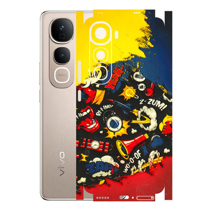 VIVO Y Series Phone Skins (All Models) - Pacific Doodle Art - 3D Embossed Finish (L-120) Vivo Y400 5G