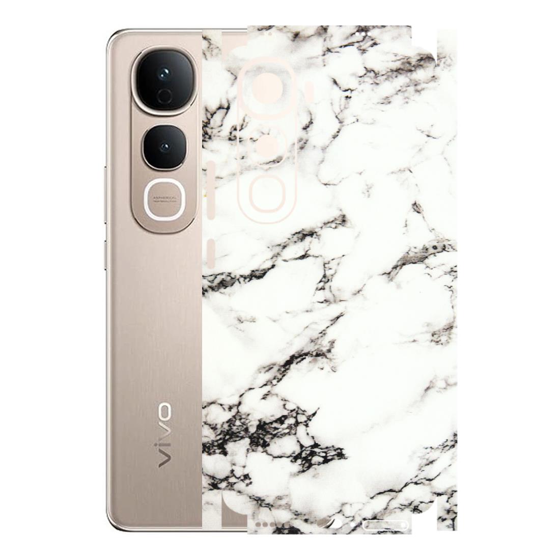 VIVO Y Series Phone Skins (All Models) - Black and White Marble Texture - 3D Embossed Finish (L-124) Vivo Y400 5G