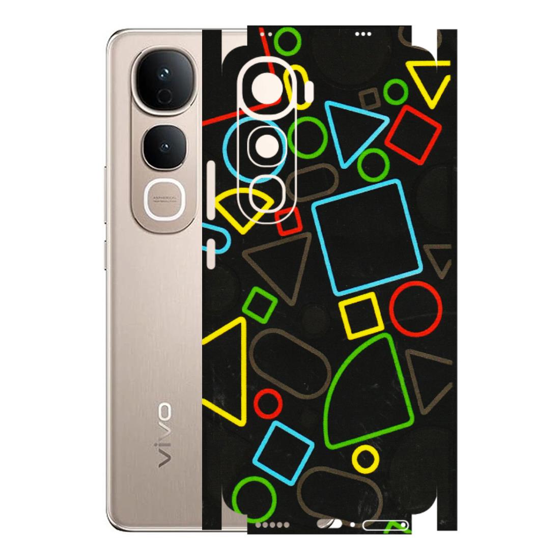 VIVO Y Series Phone Skins (All Models) - Black Shapes - 3D Embossed Finish (L-131) Vivo Y400 5G