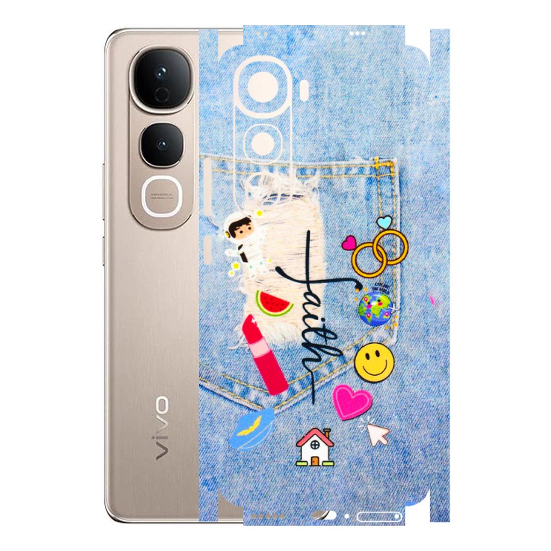 VIVO Y Series Phone Skins (All Models) - Denim Jeans Pocket - 3D Embossed Finish (L-134) Vivo Y400 5G