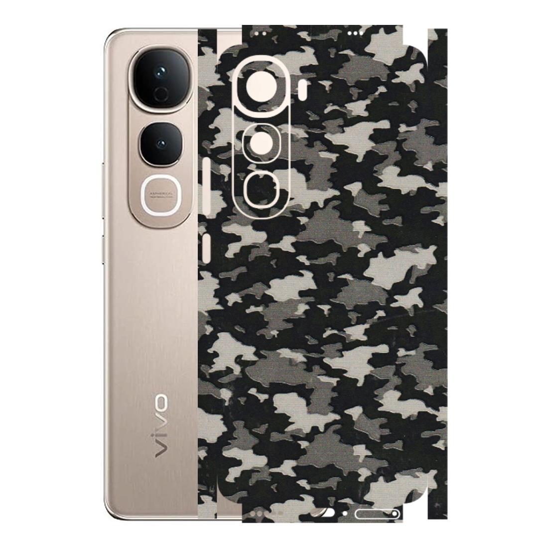 VIVO Y Series Phone Skins (All Models) - Black/Grey Camoflaunge - 3D Embossed Finish (L-142) Vivo Y400 5G