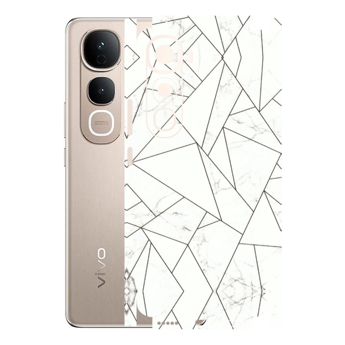 VIVO Y Series Phone Skins (All Models) - Luxury White Marble Effect - 3D Embossed Finish (L-168) Vivo Y400 5G