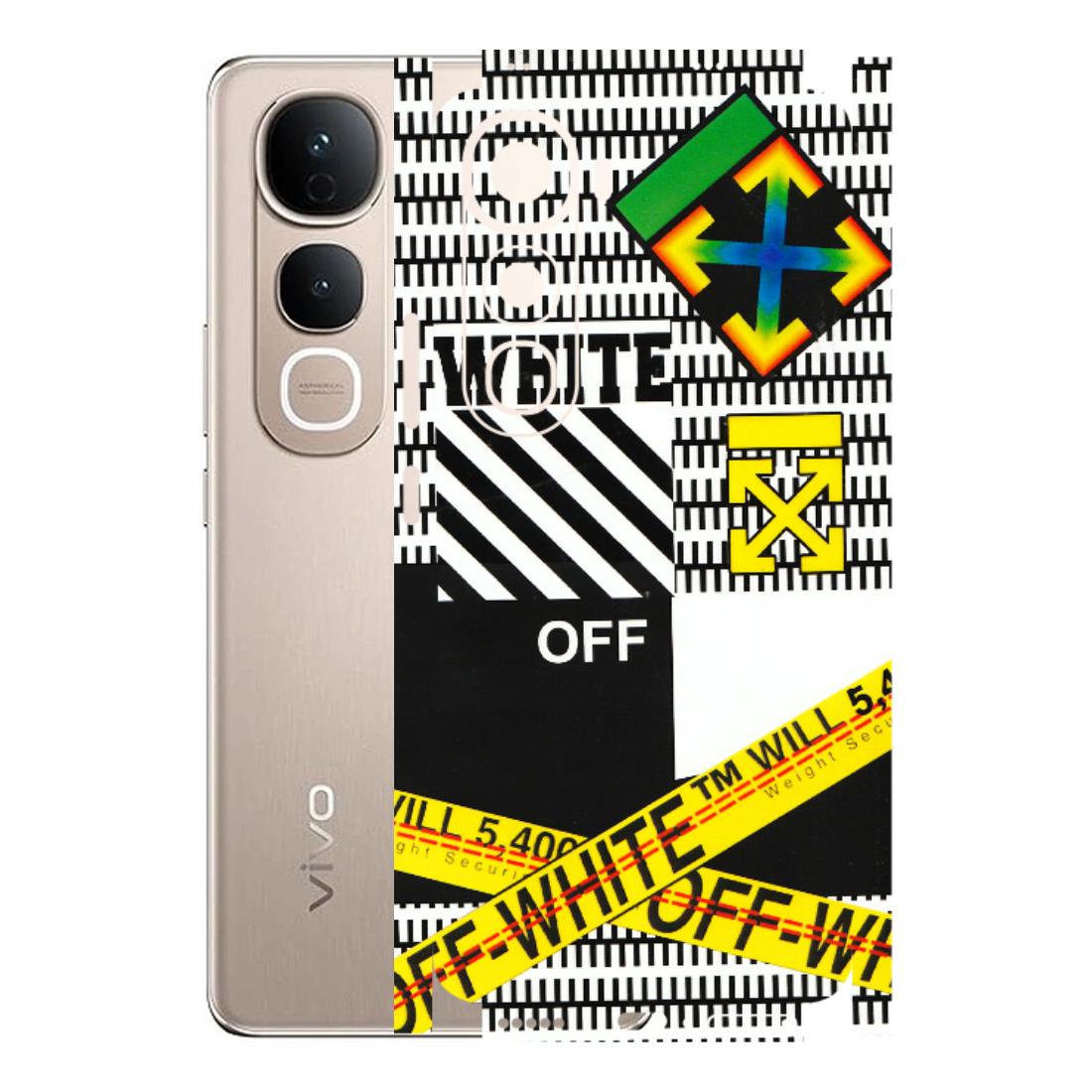 VIVO Y Series Phone Skins (All Models) - White Off Abstract - 3D Embossed Finish (L-172) Vivo Y400 5G