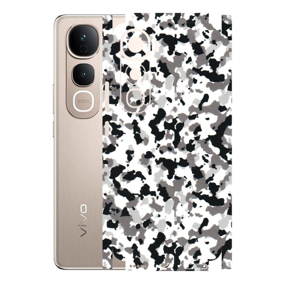 VIVO Y Series Phone Skins (All Models) - White Black Camouflage - 3D Embossed Finish (L-18) Vivo Y400 5G