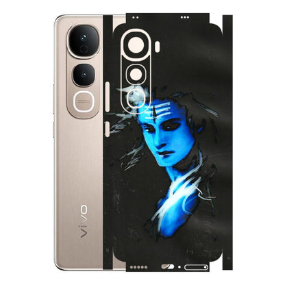VIVO Y Series Phone Skins (All Models) - Har Har Mahadev Blue/Black - 3D Embossed Finish (L-185) Vivo Y400 5G