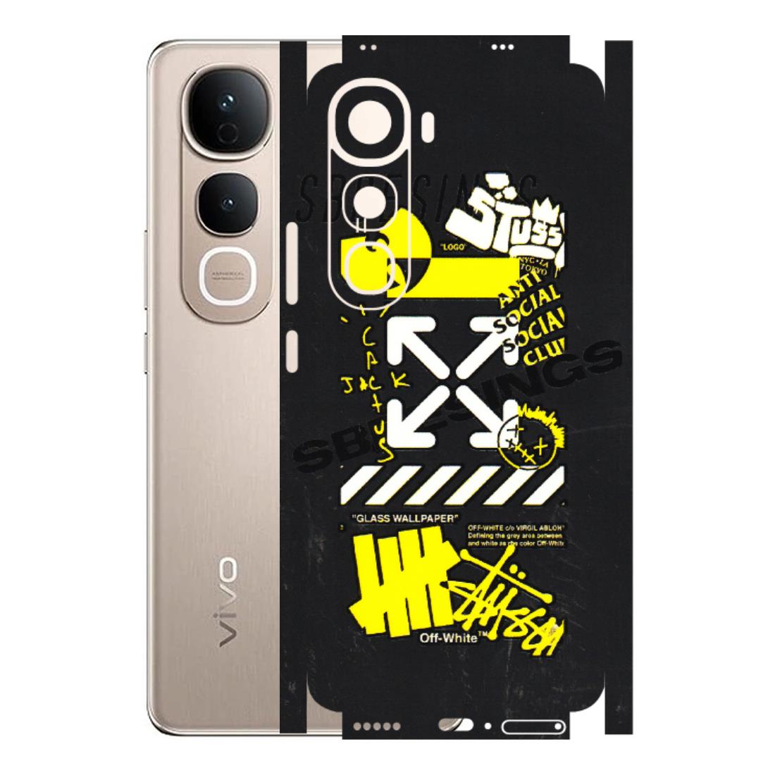 VIVO Y Series Phone Skins (All Models) - Anti Social Graffiti - 3D Embossed Finish (L-198) Vivo Y400 5G