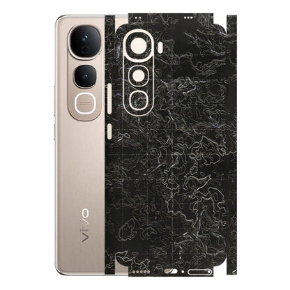 VIVO Y Series Phone Skins (All Models) - Black map Texture - 3D Embossed Finish (L-201) Vivo Y400 5G