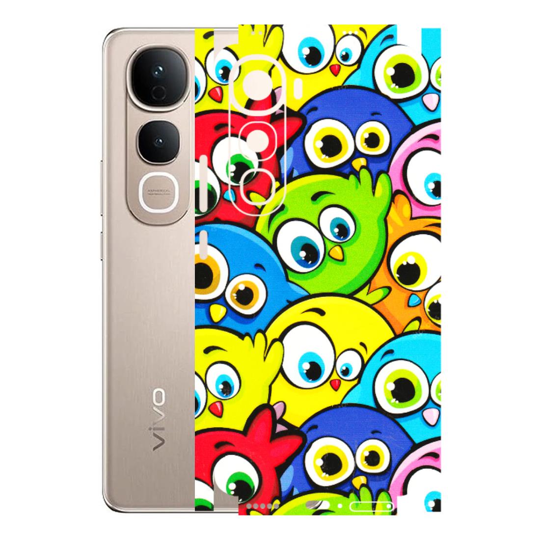 VIVO Y Series Phone Skins (All Models) - Cute Fluffy Birds - 3D Embossed Finish (L-213) Vivo Y400 5G