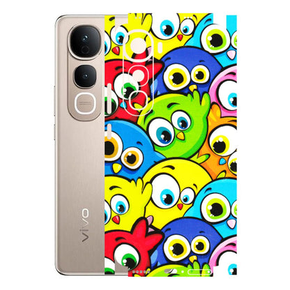 VIVO Y Series Phone Skins (All Models) - Cute Fluffy Birds - 3D Embossed Finish (L-213) Vivo Y400 5G
