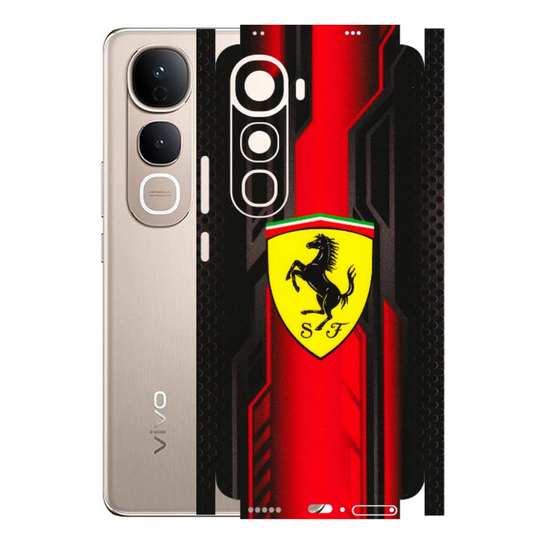 VIVO Y Series Phone Skins (All Models) - Black Ferrari Logo - 3D Embossed Finish (L-253) Vivo Y400 5G