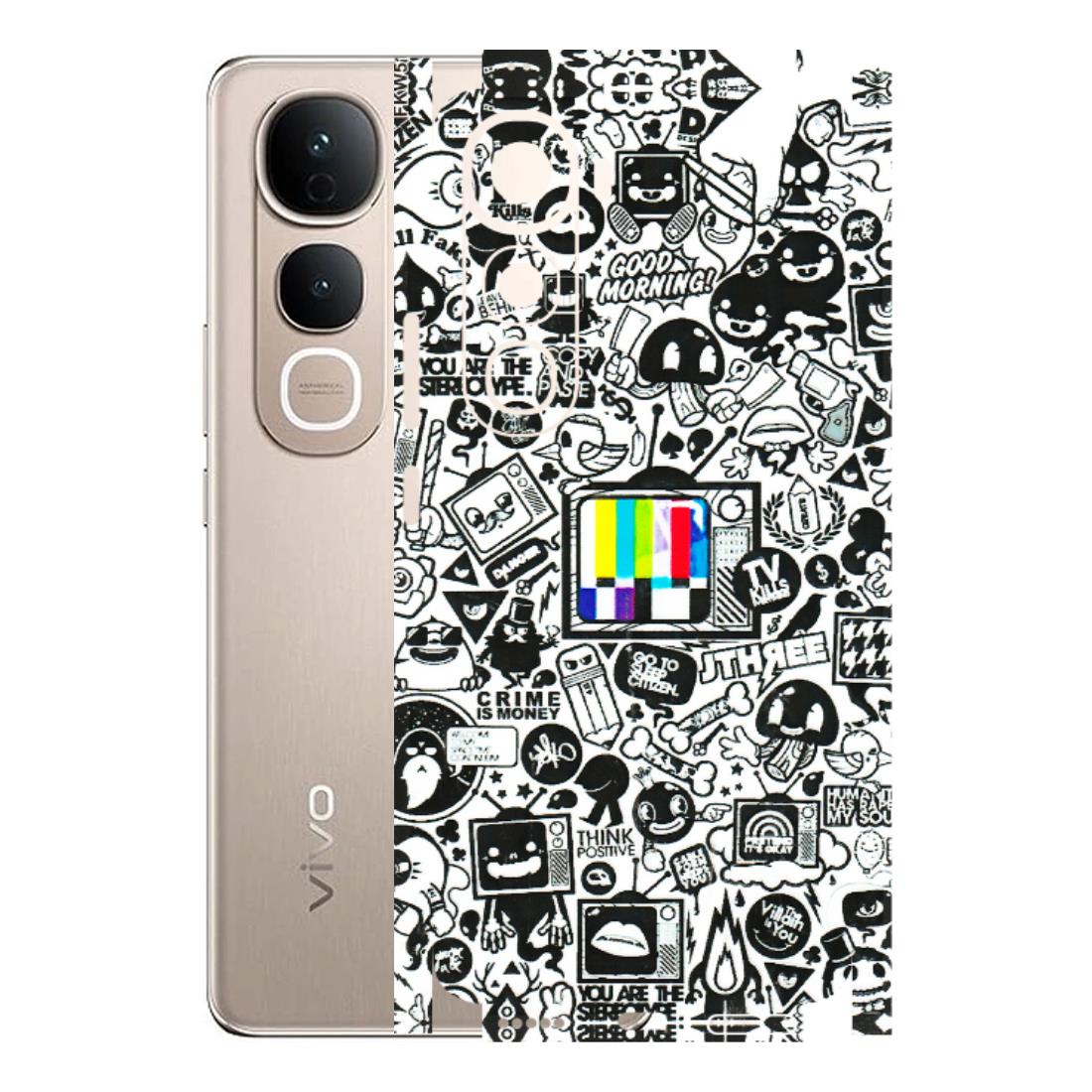 VIVO Y Series Phone Skins (All Models) - Doodles Positive Art - 3D Embossed Finish (L-263) Vivo Y400 5G
