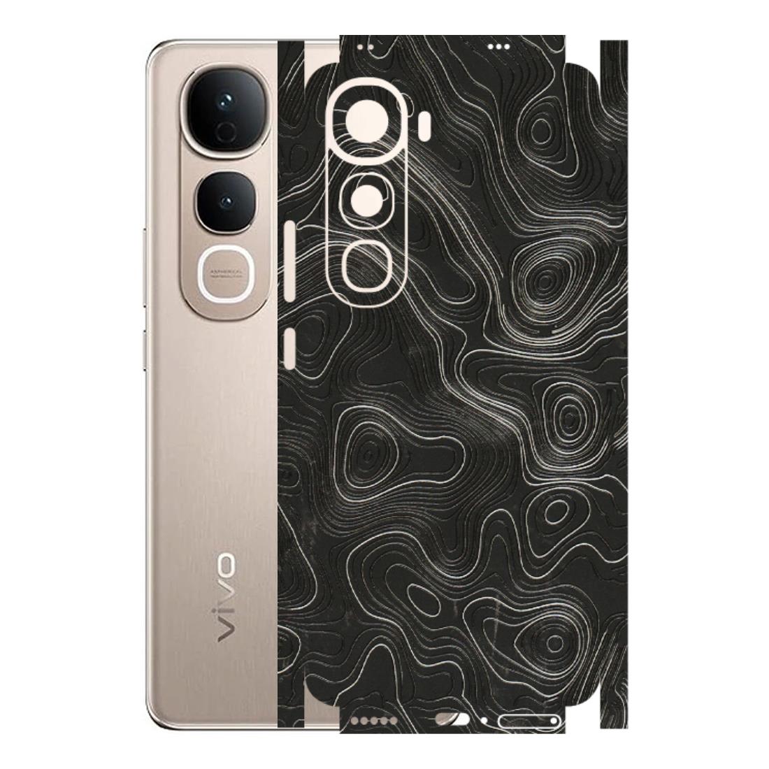 VIVO Y Series Phone Skins (All Models) - Abstract White Line Map - 3D Embossed Finish (L-269) Vivo Y400 5G