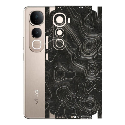 VIVO Y Series Phone Skins (All Models) - Abstract White Line Map - 3D Embossed Finish (L-269) Vivo Y400 5G