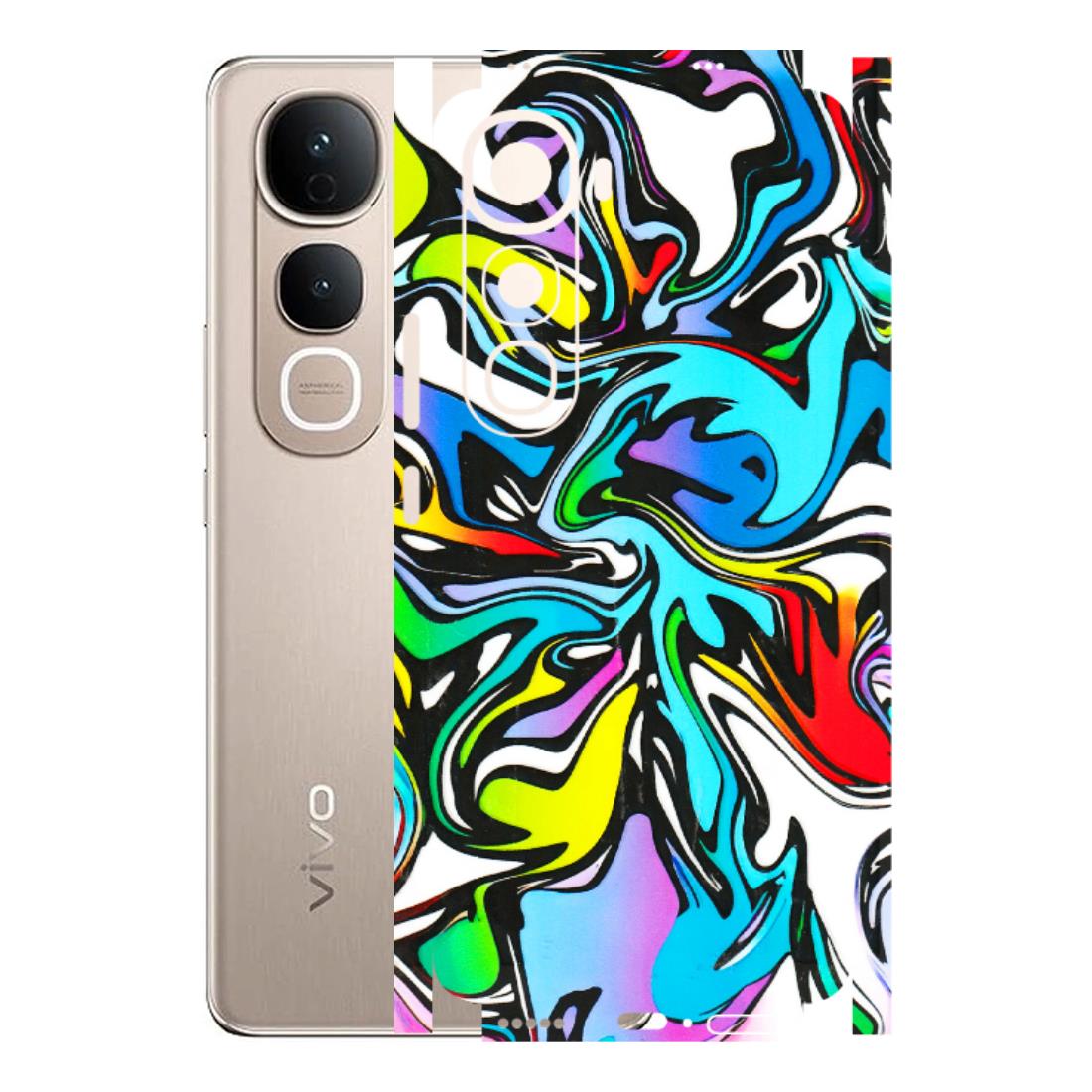 VIVO Y Series Phone Skins (All Models) - Abstract Colour Paints - 3D Embossed Finish (L-271) Vivo Y400 5G