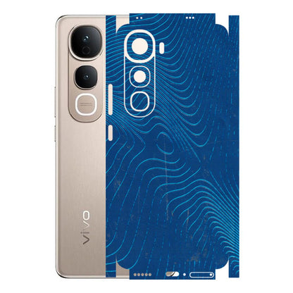 VIVO Y Series Phone Skins (All Models) - Abstract Blue Line Map - 3D Embossed Finish (L-272) Vivo Y400 5G