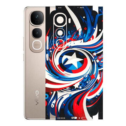 VIVO Y Series Phone Skins (All Models) - Captain America Logo - 3D Embossed Finish (L-307) Vivo Y400 5G