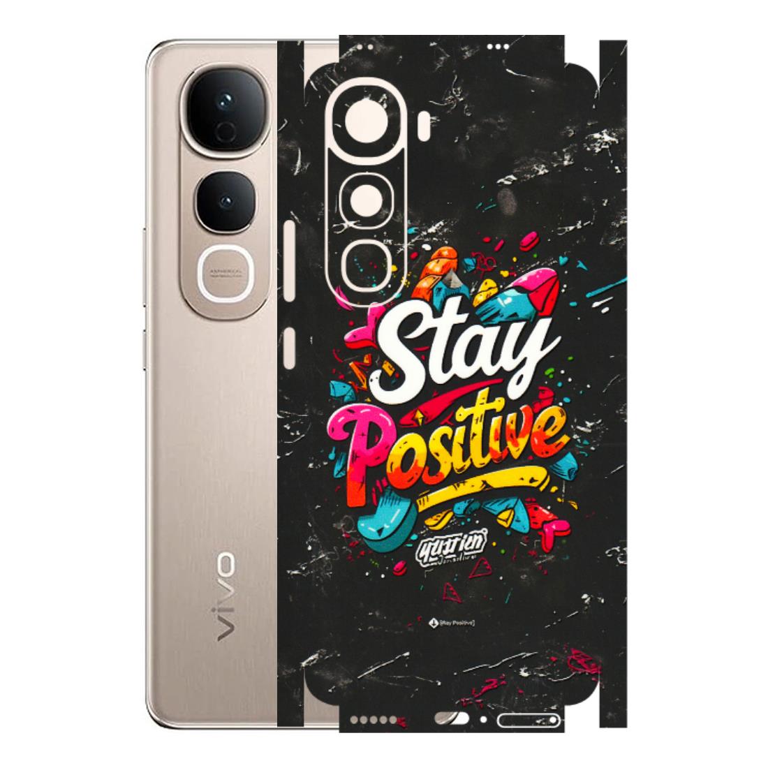 VIVO Y Series Phone Skins (All Models) - Stay Positive Black - 3D Embossed Finish (L-31) Vivo Y400 5G