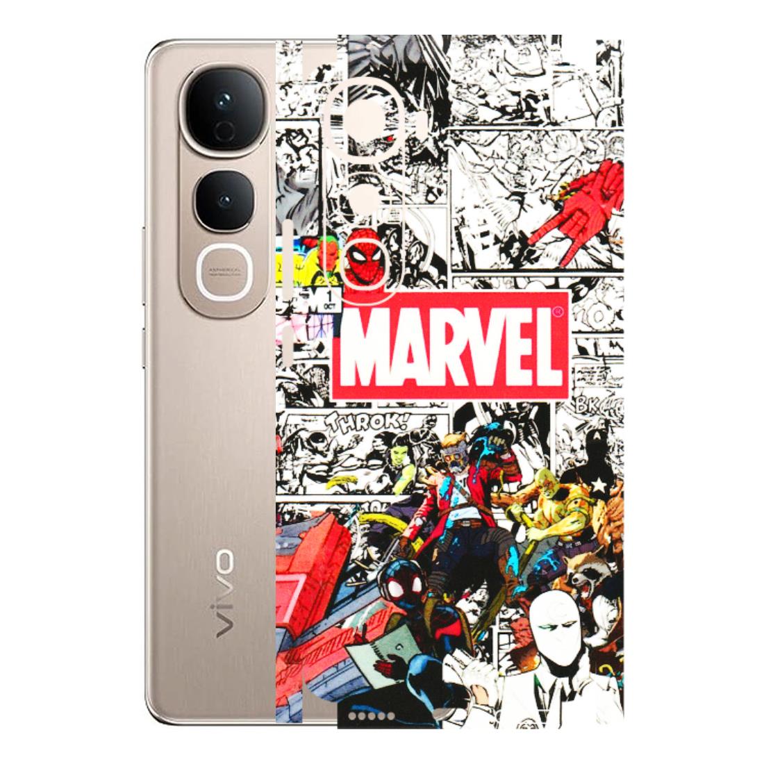 VIVO Y Series Phone Skins (All Models) - Marvel Colorful Comic - 3D Embossed Finish (L-64) Vivo Y400 5G