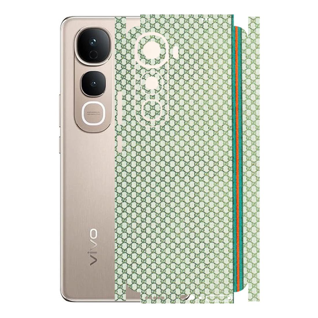 VIVO Y Series Phone Skins (All Models) - Gucci Fabric Pattern - 3D Embossed Finish (L-73) Vivo Y400 5G