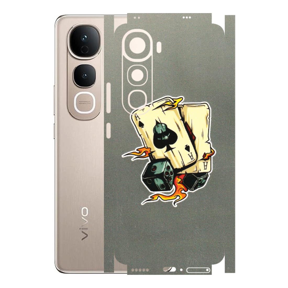 VIVO Y Series Phone Skins (All Models) - Grey Cards Of Ace - 3D Embossed Finish (L-77) Vivo Y400 5G
