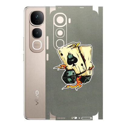 VIVO Y Series Phone Skins (All Models) - Grey Cards Of Ace - 3D Embossed Finish (L-77) Vivo Y400 5G