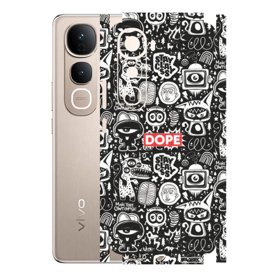 VIVO Y Series Phone Skins (All Models) - Dope Stay Classy Black Doodles - Matte Finish (M-126) Vivo Y400 5G