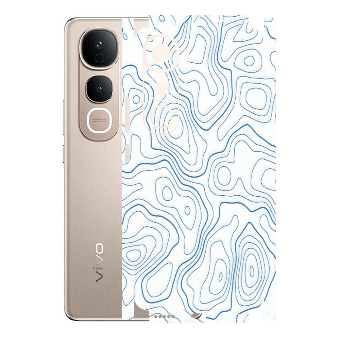 VIVO Y Series Phone Skins (All Models) - Blue And White Swirls - Matte Finish (M-139) Vivo Y400 5G