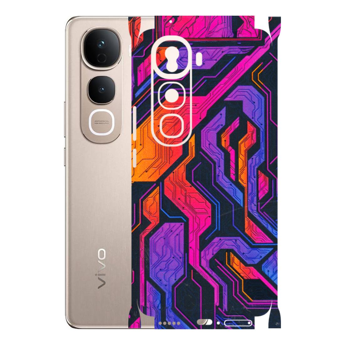 VIVO Y Series Phone Skins (All Models) - Tech Circuits Futuristic - 3D Embossed Finish (L-07) Vivo Y400 Pro 5G