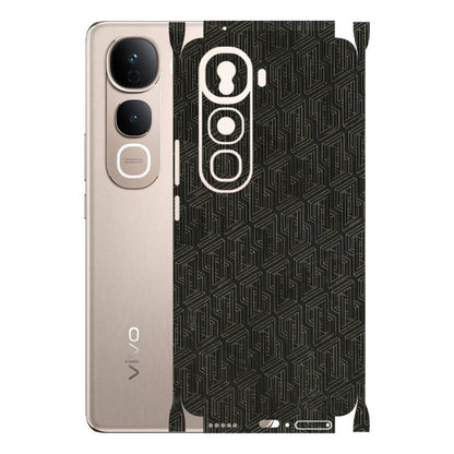 VIVO Y Series Phone Skins (All Models) - Black Abstract Pattern - 3D Embossed Finish (L-117) Vivo Y400 Pro 5G